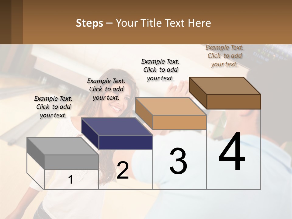 A Man And A Woman Playing A Game Of Bowling PowerPoint Template