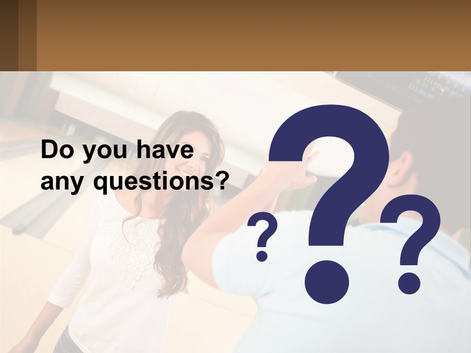 A Man And A Woman Playing A Game Of Bowling PowerPoint Template