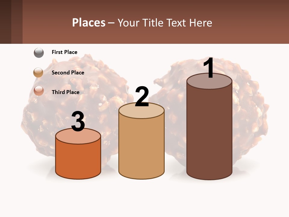 Two Chocolate Balls With Nuts On Top Of Them PowerPoint Template