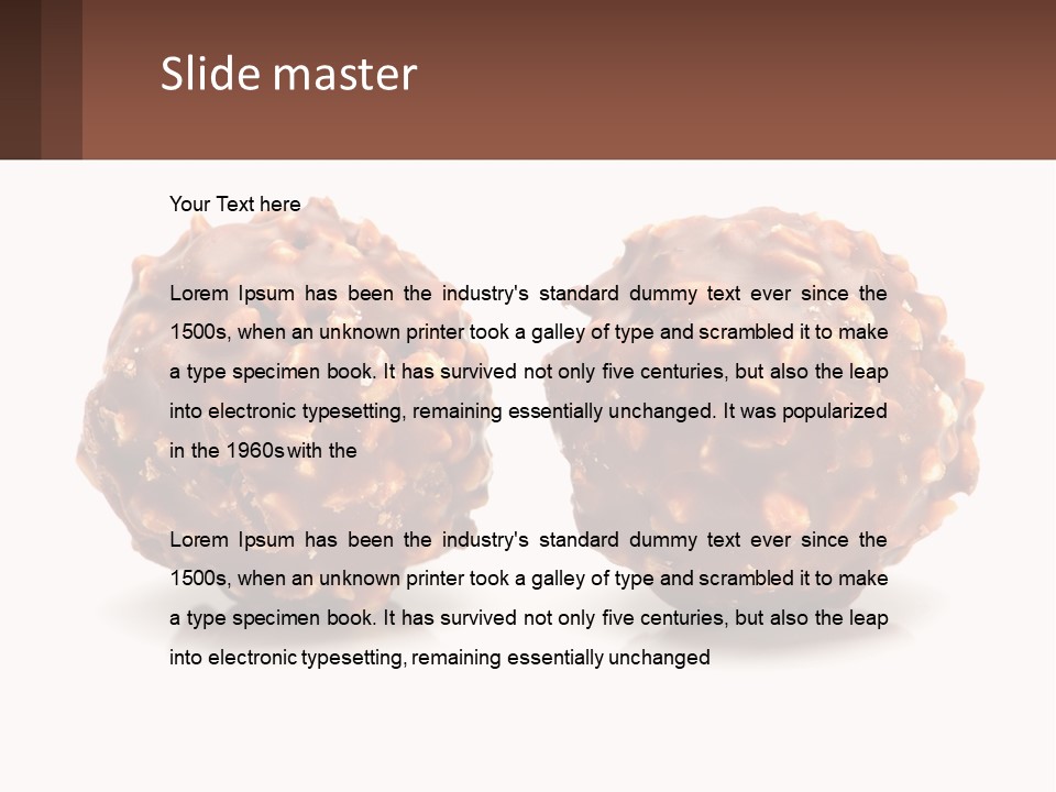 Two Chocolate Balls With Nuts On Top Of Them PowerPoint Template