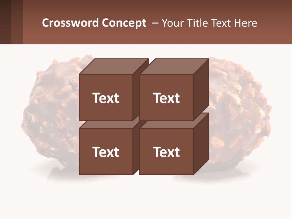 Two Chocolate Balls With Nuts On Top Of Them PowerPoint Template