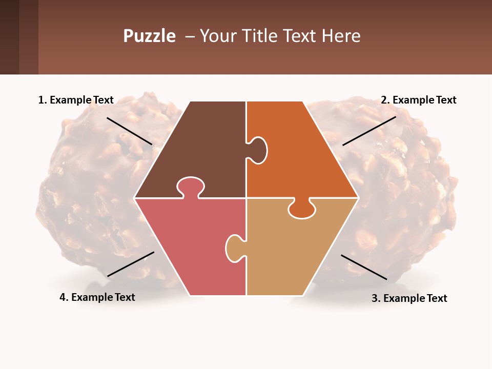 Two Chocolate Balls With Nuts On Top Of Them PowerPoint Template