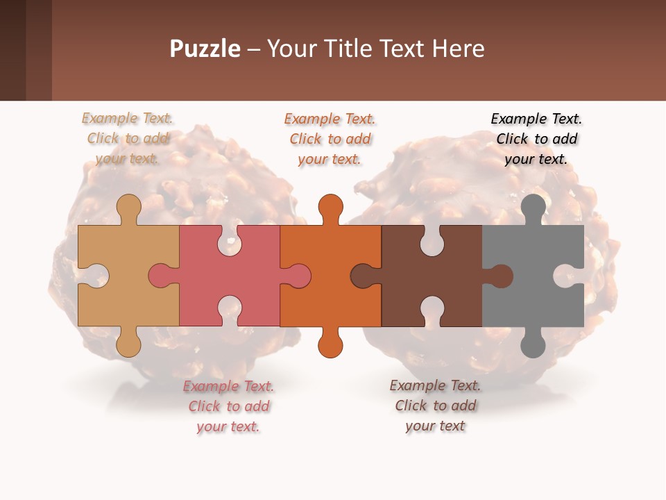 Two Chocolate Balls With Nuts On Top Of Them PowerPoint Template