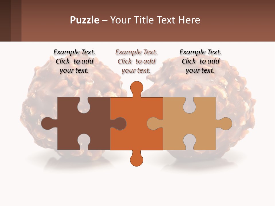 Two Chocolate Balls With Nuts On Top Of Them PowerPoint Template