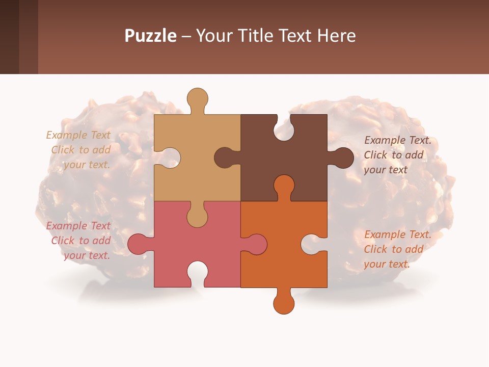 Two Chocolate Balls With Nuts On Top Of Them PowerPoint Template