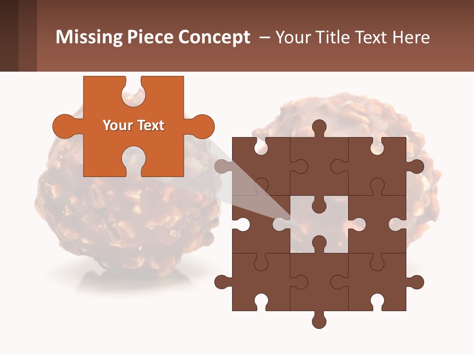 Two Chocolate Balls With Nuts On Top Of Them PowerPoint Template