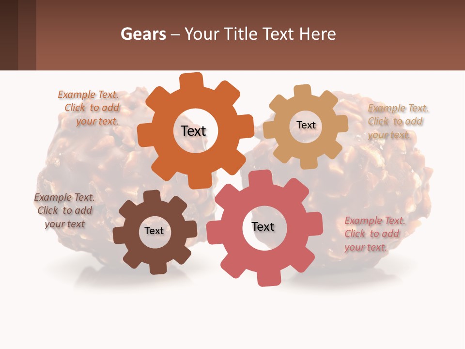 Two Chocolate Balls With Nuts On Top Of Them PowerPoint Template