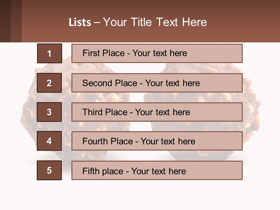 Two Chocolate Balls With Nuts On Top Of Them PowerPoint Template