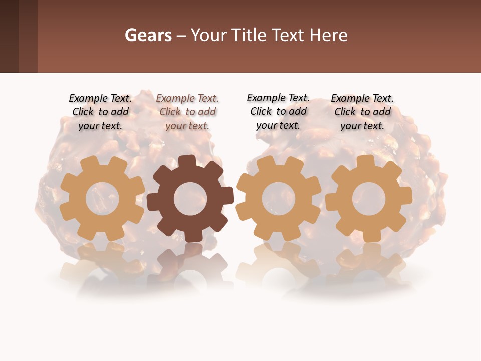 Two Chocolate Balls With Nuts On Top Of Them PowerPoint Template