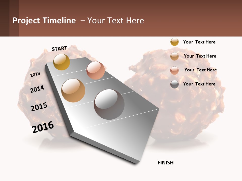 Two Chocolate Balls With Nuts On Top Of Them PowerPoint Template
