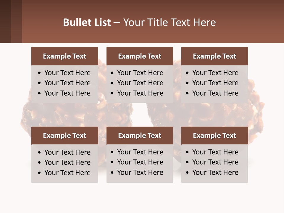 Two Chocolate Balls With Nuts On Top Of Them PowerPoint Template