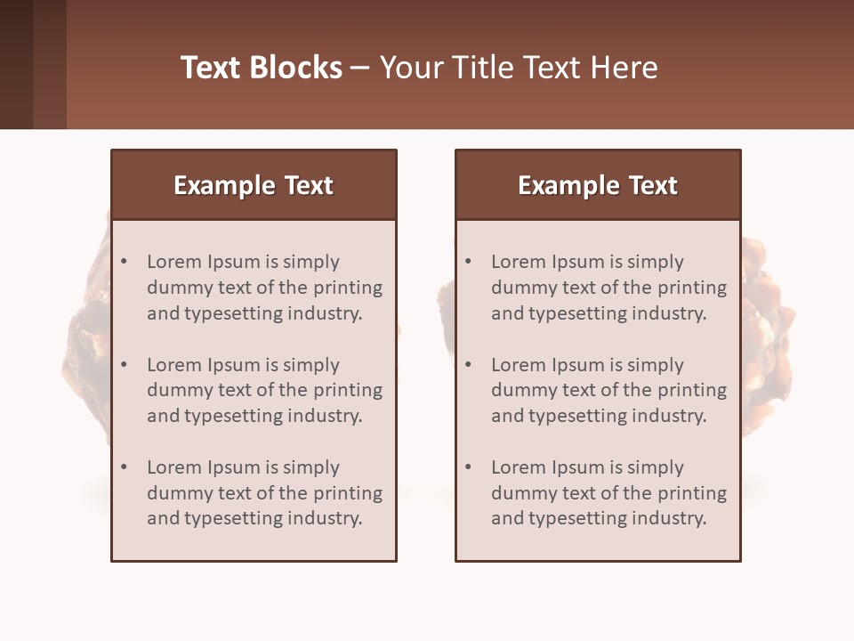 Two Chocolate Balls With Nuts On Top Of Them PowerPoint Template