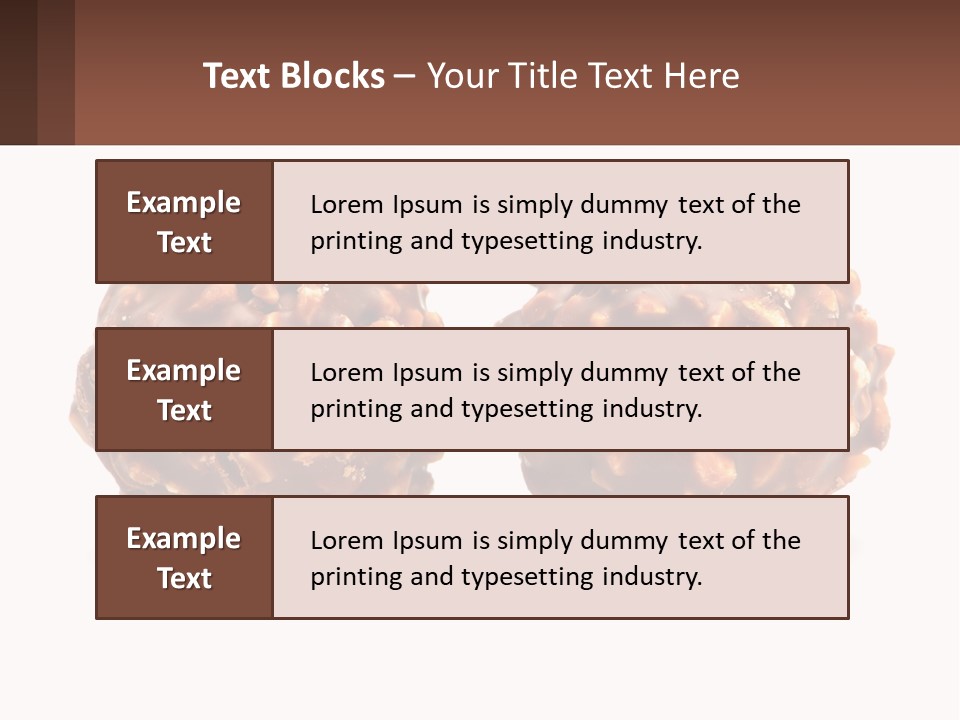 Two Chocolate Balls With Nuts On Top Of Them PowerPoint Template