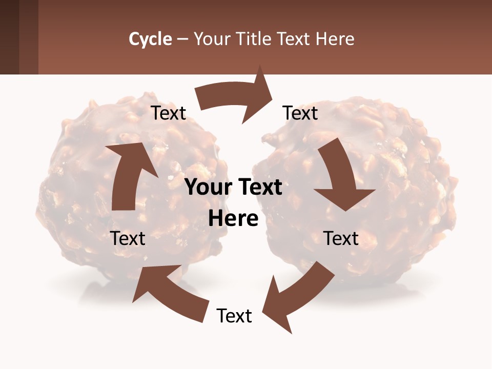 Two Chocolate Balls With Nuts On Top Of Them PowerPoint Template