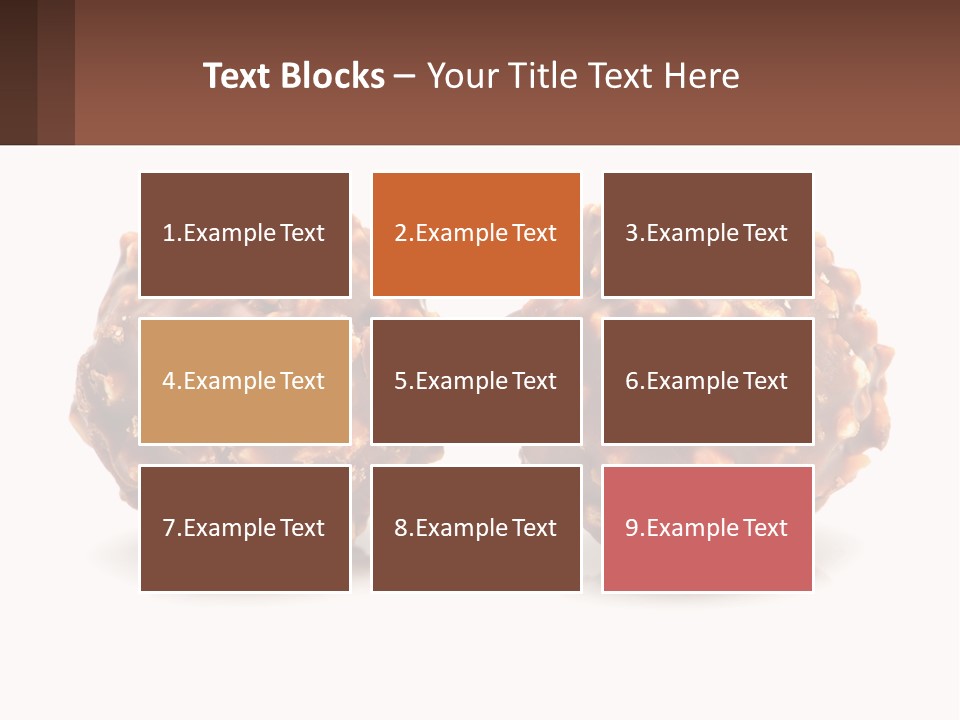 Two Chocolate Balls With Nuts On Top Of Them PowerPoint Template