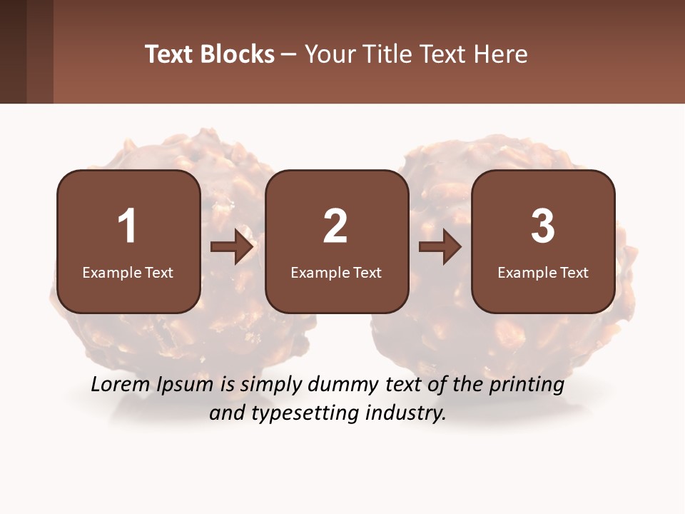 Two Chocolate Balls With Nuts On Top Of Them PowerPoint Template