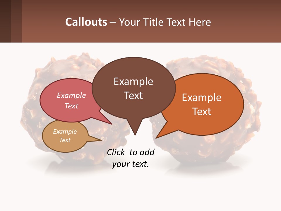 Two Chocolate Balls With Nuts On Top Of Them PowerPoint Template
