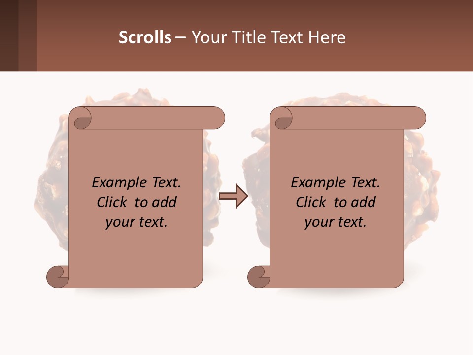 Two Chocolate Balls With Nuts On Top Of Them PowerPoint Template