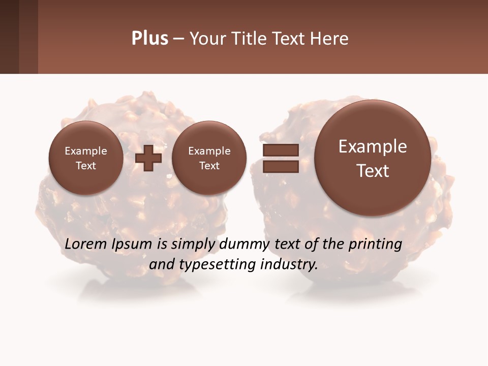 Two Chocolate Balls With Nuts On Top Of Them PowerPoint Template
