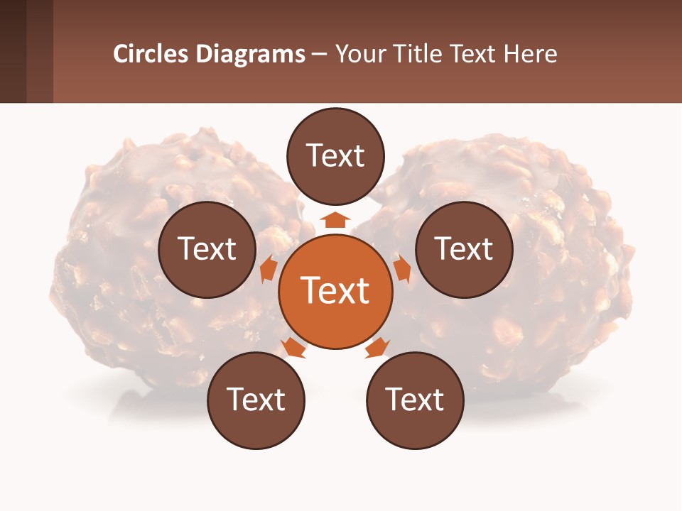 Two Chocolate Balls With Nuts On Top Of Them PowerPoint Template