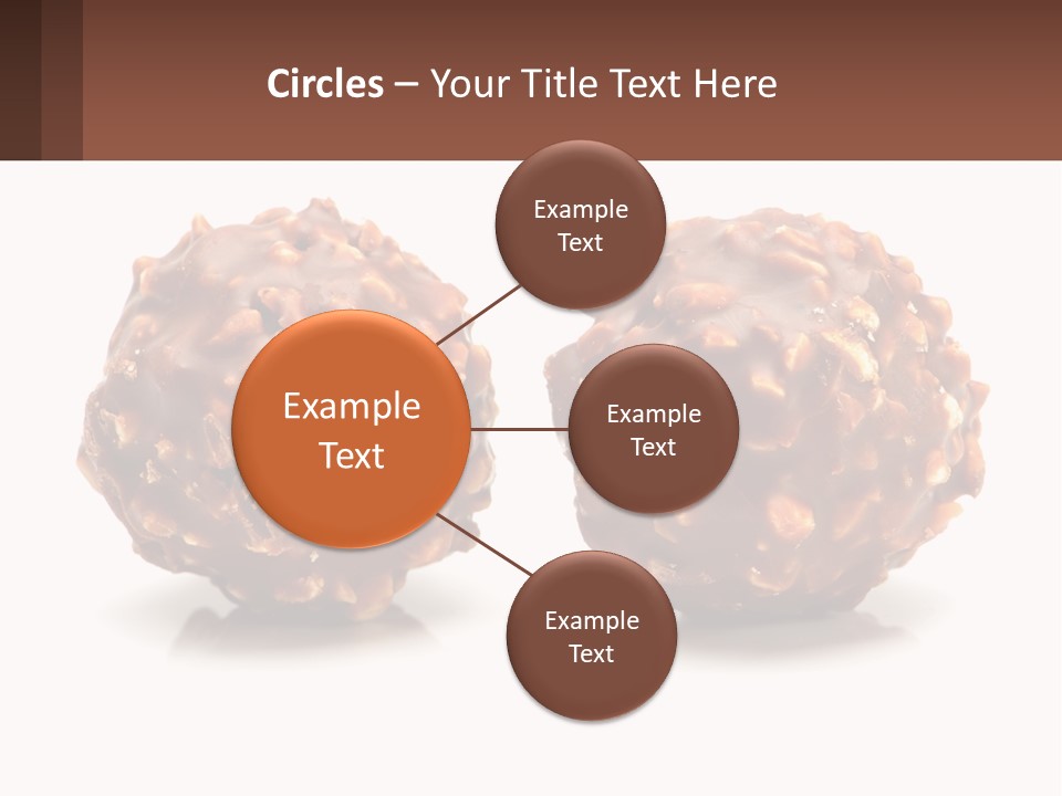 Two Chocolate Balls With Nuts On Top Of Them PowerPoint Template
