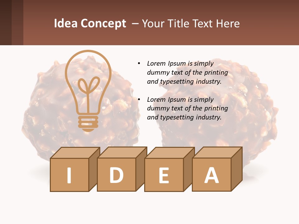 Two Chocolate Balls With Nuts On Top Of Them PowerPoint Template