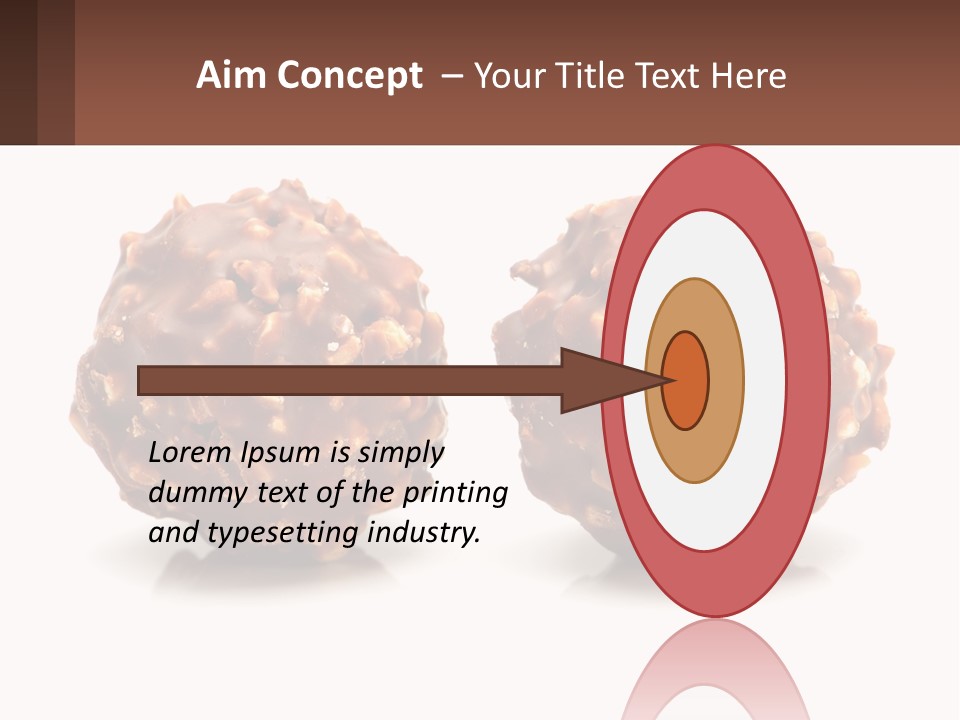 Two Chocolate Balls With Nuts On Top Of Them PowerPoint Template