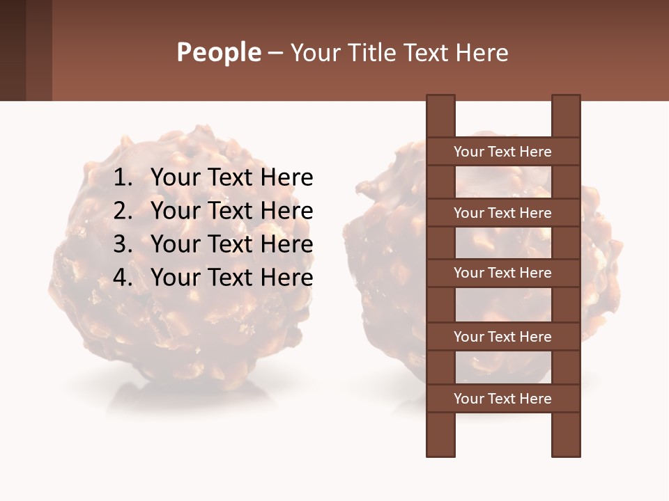 Two Chocolate Balls With Nuts On Top Of Them PowerPoint Template
