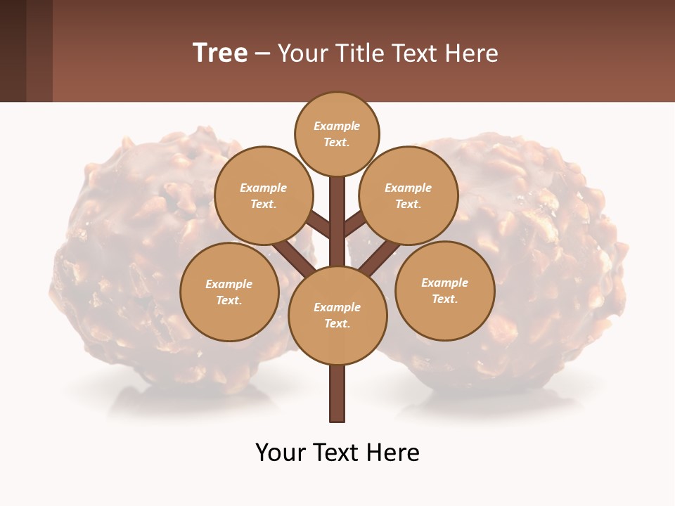 Two Chocolate Balls With Nuts On Top Of Them PowerPoint Template