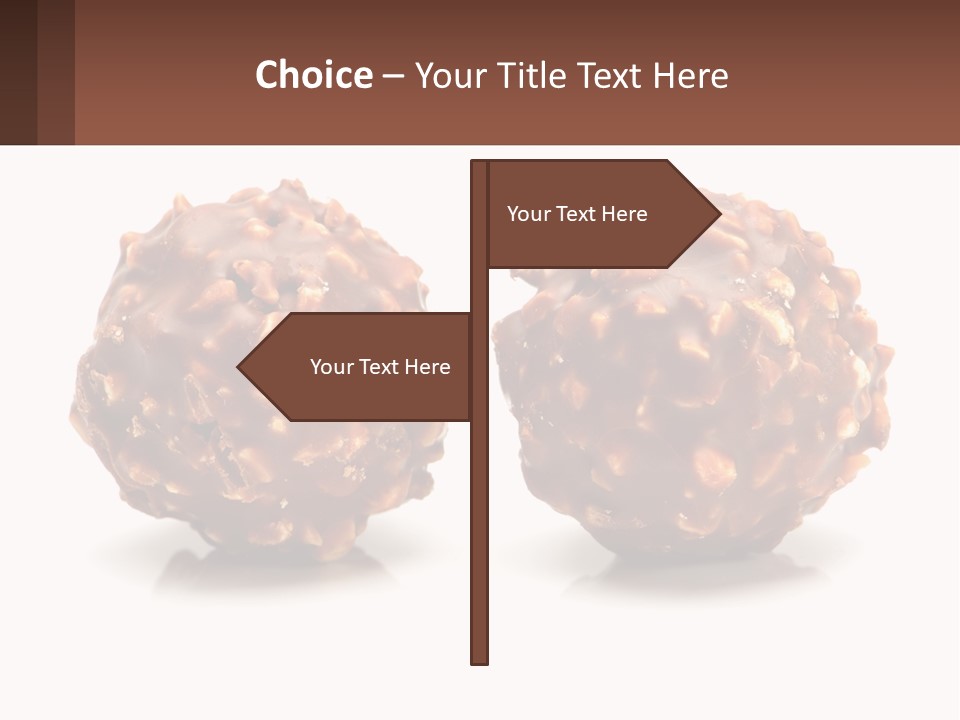 Two Chocolate Balls With Nuts On Top Of Them PowerPoint Template