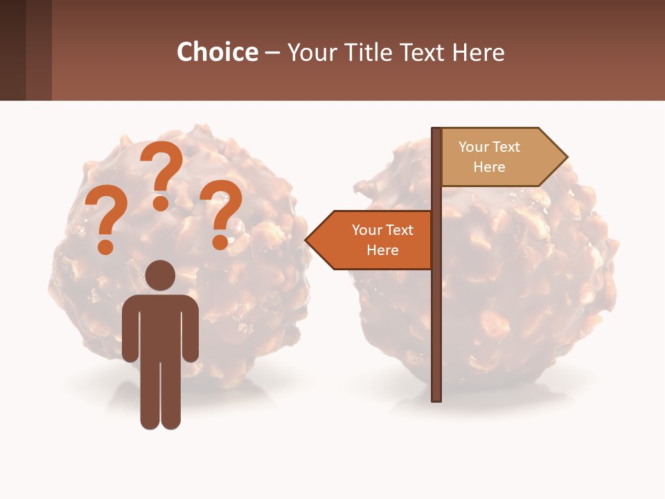 Two Chocolate Balls With Nuts On Top Of Them PowerPoint Template
