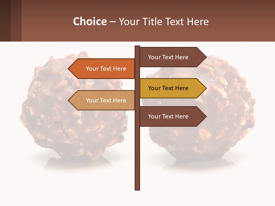 Two Chocolate Balls With Nuts On Top Of Them PowerPoint Template