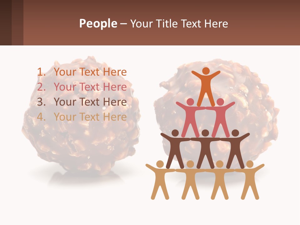 Two Chocolate Balls With Nuts On Top Of Them PowerPoint Template