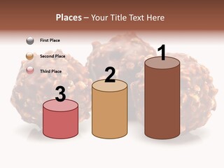 Three Chocolate Balls With Nuts On A White Background PowerPoint Template