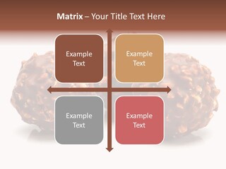 Three Chocolate Balls With Nuts On A White Background PowerPoint Template