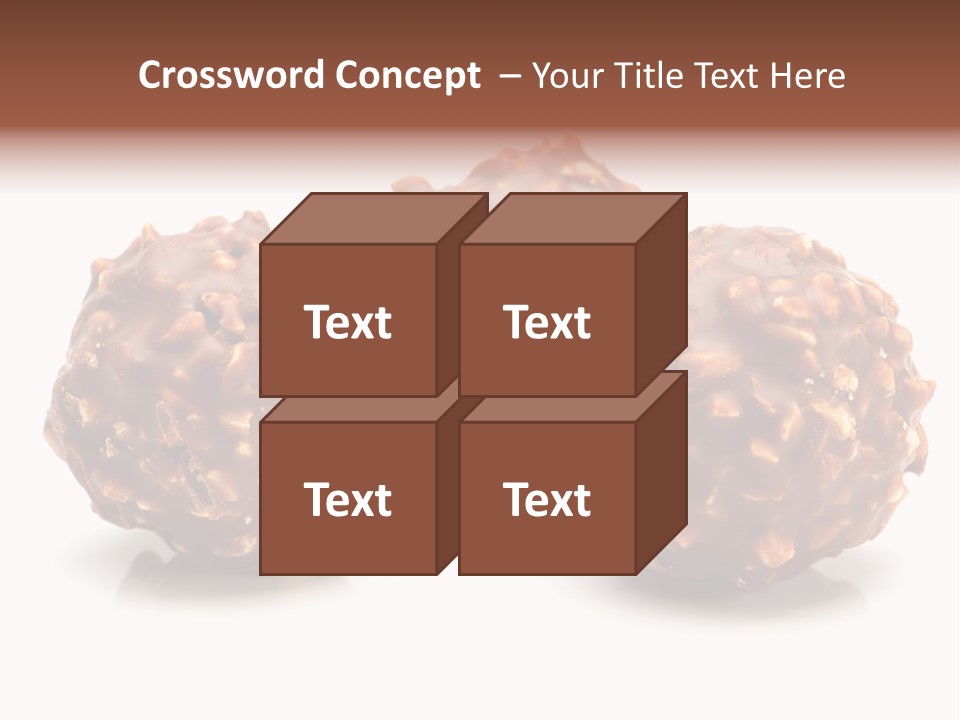 Three Chocolate Balls With Nuts On A White Background PowerPoint Template