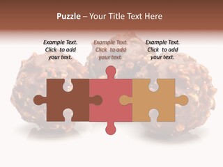 Three Chocolate Balls With Nuts On A White Background PowerPoint Template