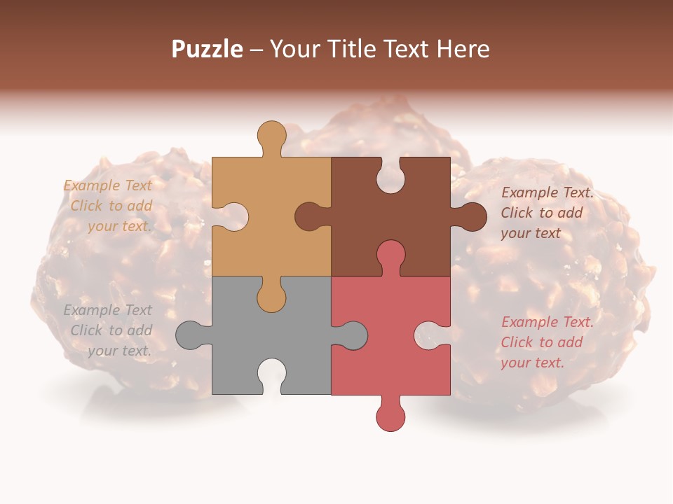 Three Chocolate Balls With Nuts On A White Background PowerPoint Template