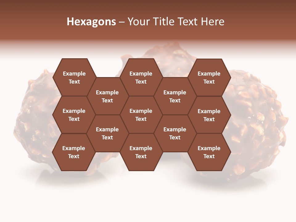 Three Chocolate Balls With Nuts On A White Background PowerPoint Template