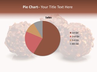 Three Chocolate Balls With Nuts On A White Background PowerPoint Template