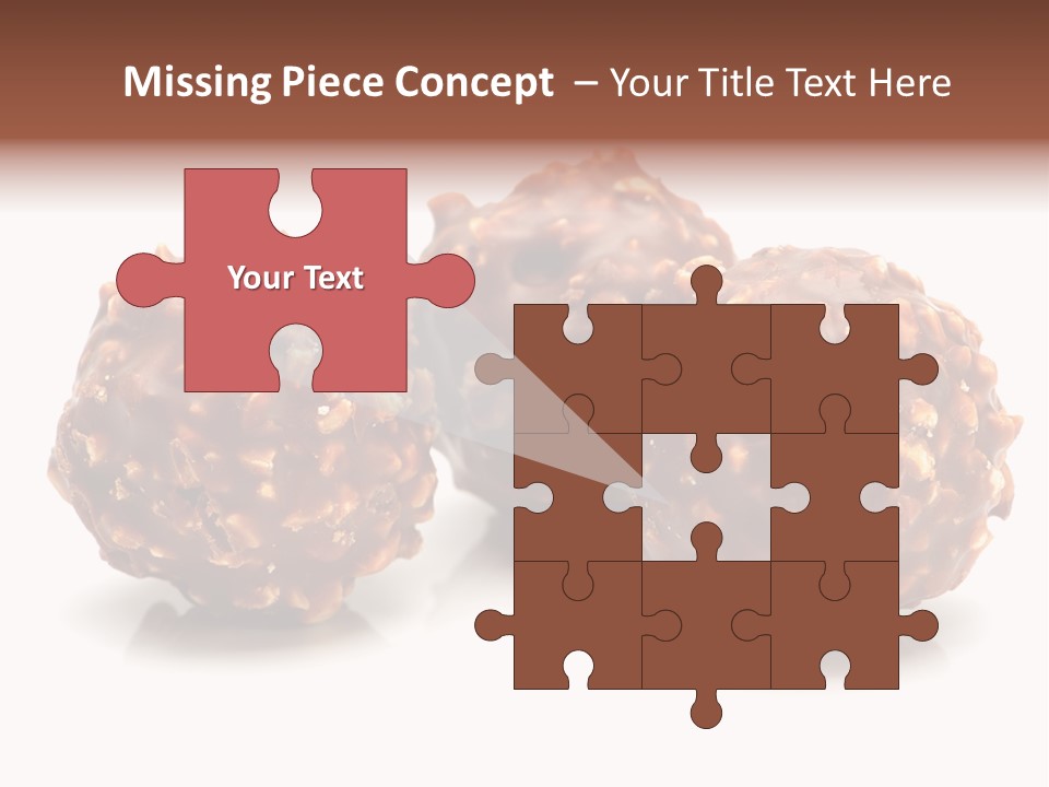 Three Chocolate Balls With Nuts On A White Background PowerPoint Template