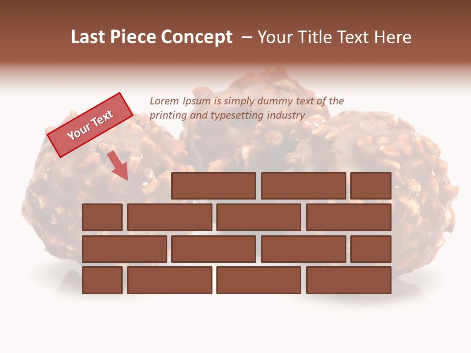 Three Chocolate Balls With Nuts On A White Background PowerPoint Template