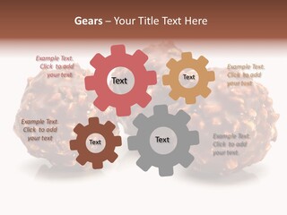 Three Chocolate Balls With Nuts On A White Background PowerPoint Template