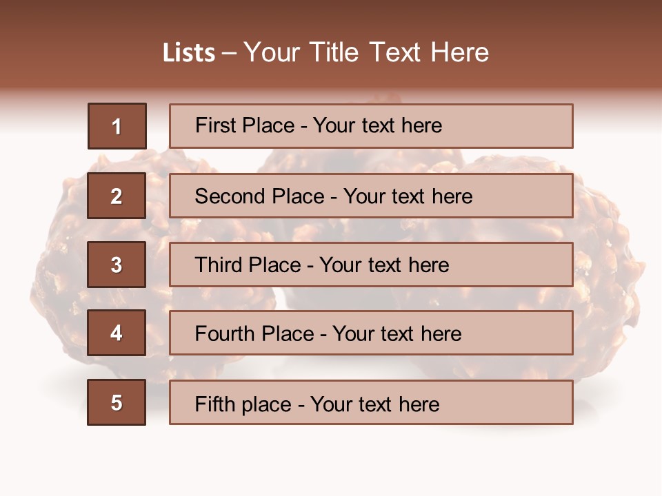 Three Chocolate Balls With Nuts On A White Background PowerPoint Template