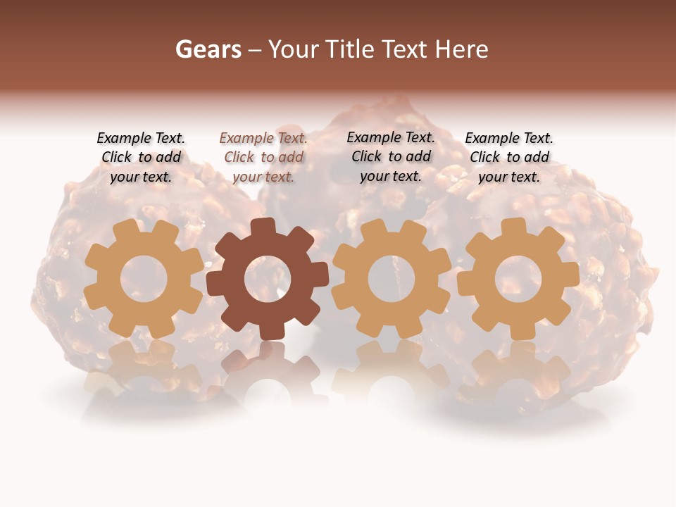 Three Chocolate Balls With Nuts On A White Background PowerPoint Template