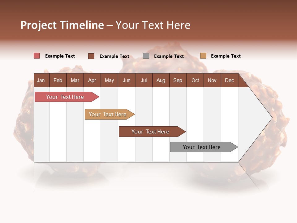 Three Chocolate Balls With Nuts On A White Background PowerPoint Template