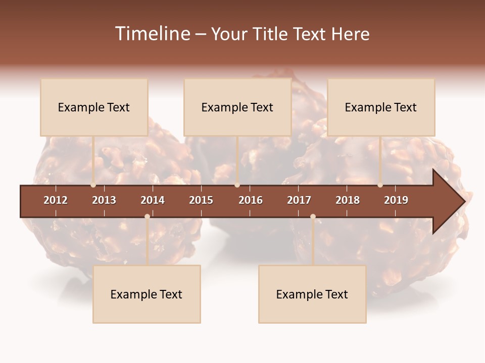 Three Chocolate Balls With Nuts On A White Background PowerPoint Template