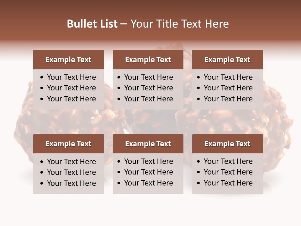 Three Chocolate Balls With Nuts On A White Background PowerPoint Template