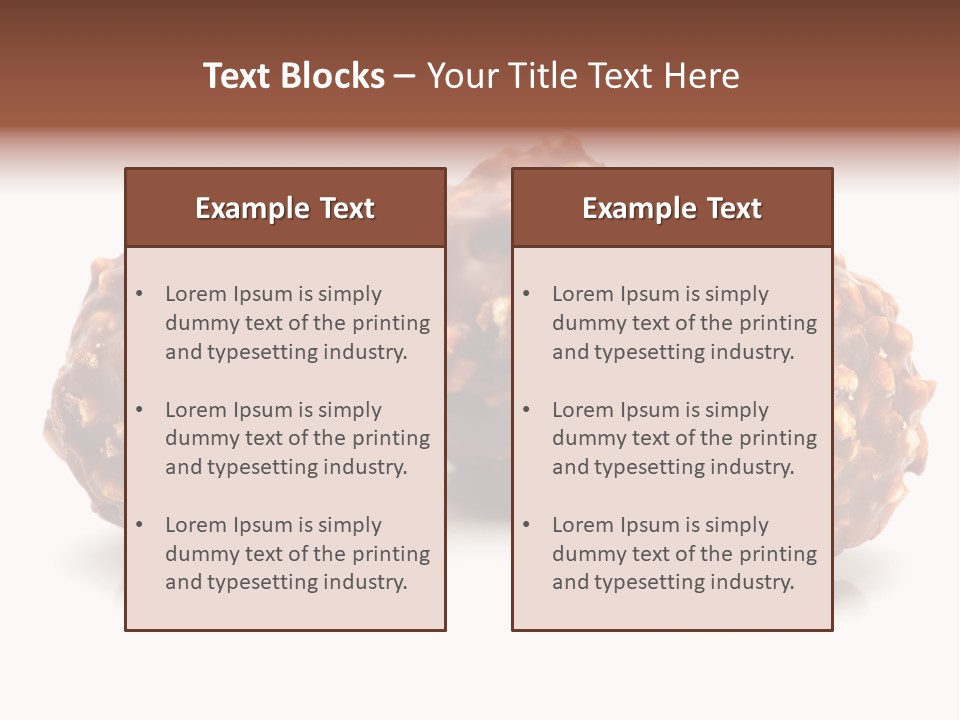 Three Chocolate Balls With Nuts On A White Background PowerPoint Template