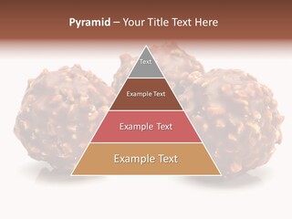 Three Chocolate Balls With Nuts On A White Background PowerPoint Template